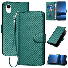 Load image into Gallery viewer, YX0070 Carbon Fiber Buckle Leather Phone Case with Lanyard, For iPhone 12 mini, For iPhone 11 Pro Max, For iPhone 11, For iPhone 11 Pro, For iPhone X / XS, For iPhone XR