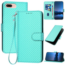 Load image into Gallery viewer, YX0070 Carbon Fiber Buckle Leather Phone Case with Lanyard, For iPhone XS Max, For iPhone 8 Plus / 7 Plus
