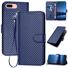 Load image into Gallery viewer, YX0070 Carbon Fiber Buckle Leather Phone Case with Lanyard, For iPhone XS Max, For iPhone 8 Plus / 7 Plus