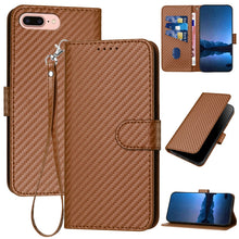 Load image into Gallery viewer, YX0070 Carbon Fiber Buckle Leather Phone Case with Lanyard, For iPhone XS Max, For iPhone 8 Plus / 7 Plus