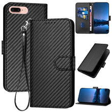 Load image into Gallery viewer, YX0070 Carbon Fiber Buckle Leather Phone Case with Lanyard, For iPhone XS Max, For iPhone 8 Plus / 7 Plus