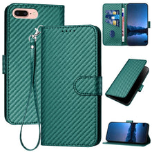 Load image into Gallery viewer, YX0070 Carbon Fiber Buckle Leather Phone Case with Lanyard, For iPhone XS Max, For iPhone 8 Plus / 7 Plus