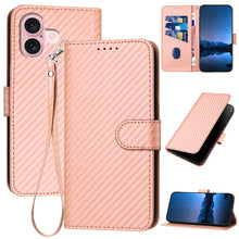 Load image into Gallery viewer, YX0070 Carbon Fiber Buckle Leather Phone Case with Lanyard, For iPhone 16 Pro, For iPhone 16 Plus, For iPhone 16, For iPhone 15 Pro Max, For iPhone 15 Pro, For iPhone 15 Plus