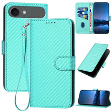 Load image into Gallery viewer, YX0070 Carbon Fiber Buckle Leather Phone Case with Lanyard, For iPhone 17e / 16e, For iPhone 17 Pro Max, For iPhone 17 Pro, For iPhone 17, For iPhone Air, For iPhone 16 Pro Max