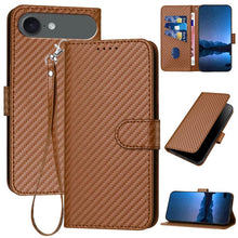 Load image into Gallery viewer, YX0070 Carbon Fiber Buckle Leather Phone Case with Lanyard, For iPhone 17e / 16e, For iPhone 17 Pro Max, For iPhone 17 Pro, For iPhone 17, For iPhone Air, For iPhone 16 Pro Max