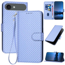 Load image into Gallery viewer, YX0070 Carbon Fiber Buckle Leather Phone Case with Lanyard, For iPhone 17e / 16e, For iPhone 17 Pro Max, For iPhone 17 Pro, For iPhone 17, For iPhone Air, For iPhone 16 Pro Max