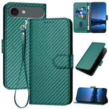 Load image into Gallery viewer, YX0070 Carbon Fiber Buckle Leather Phone Case with Lanyard, For iPhone 17e / 16e, For iPhone 17 Pro Max, For iPhone 17 Pro, For iPhone 17, For iPhone Air, For iPhone 16 Pro Max