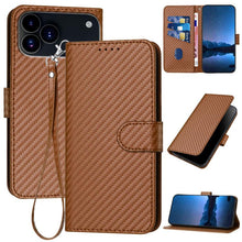 Load image into Gallery viewer, YX0070 Carbon Fiber Buckle Leather Phone Case with Lanyard, For iPhone 18 Pro / 17 Pro, For iPhone 18 Pro Max / 17 Pro Max, For iPhone 17e / 16e, For iPhone 17, For iPhone Air, For iPhone 16 Pro Max