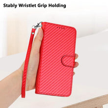 Load image into Gallery viewer, YX0070 Carbon Fiber Buckle Leather Phone Case with Lanyard, For iPhone 18 Pro / 17 Pro, For iPhone 18 Pro Max / 17 Pro Max, For iPhone 17e / 16e, For iPhone 17, For iPhone Air, For iPhone 16 Pro Max