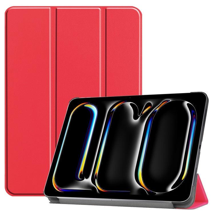 Custer Pure Color 3-Fold Holder Smart Leather Tablet Case, For iPad Pro 11 2025 / 2024
