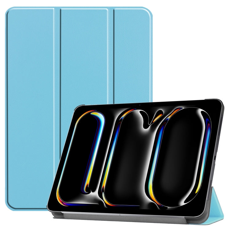 Custer Pure Color 3-Fold Holder Smart Leather Tablet Case, For iPad Pro 11 2025 / 2024