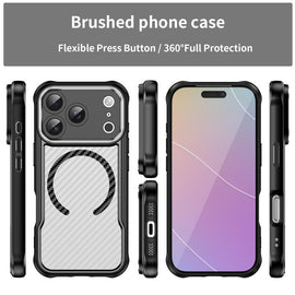 Carbon Fiber Texture MagSafe Translucent Phone Case, For iPhone 18 Pro, For iPhone 18 Pro Max, For iPhone 17e / 16e, For iPhone 17 Pro Max, For iPhone 17 Pro, For iPhone 17, For  iPhone Air, For iPhone 16 Pro Max, For iPhone 16 Pro, For iPhone 16 Plus ...