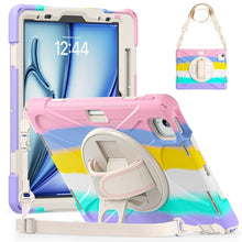 Load image into Gallery viewer, Rotatable Holder Silicone Hybrid PC Tablet Case with Shoulder Strap, For iPad Air 13 2026 / 2025 / 2024, For iPad Air 11 2026 / 2025 / 2024, For iPad Pro 13 2025 / 2024, For iPad Pro 11 2025 / 2024