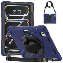 Load image into Gallery viewer, Rotatable Holder Silicone Hybrid PC Tablet Case with Shoulder Strap, For iPad Air 13 2026 / 2025 / 2024, For iPad Air 11 2026 / 2025 / 2024, For iPad Pro 13 2025 / 2024, For iPad Pro 11 2025 / 2024