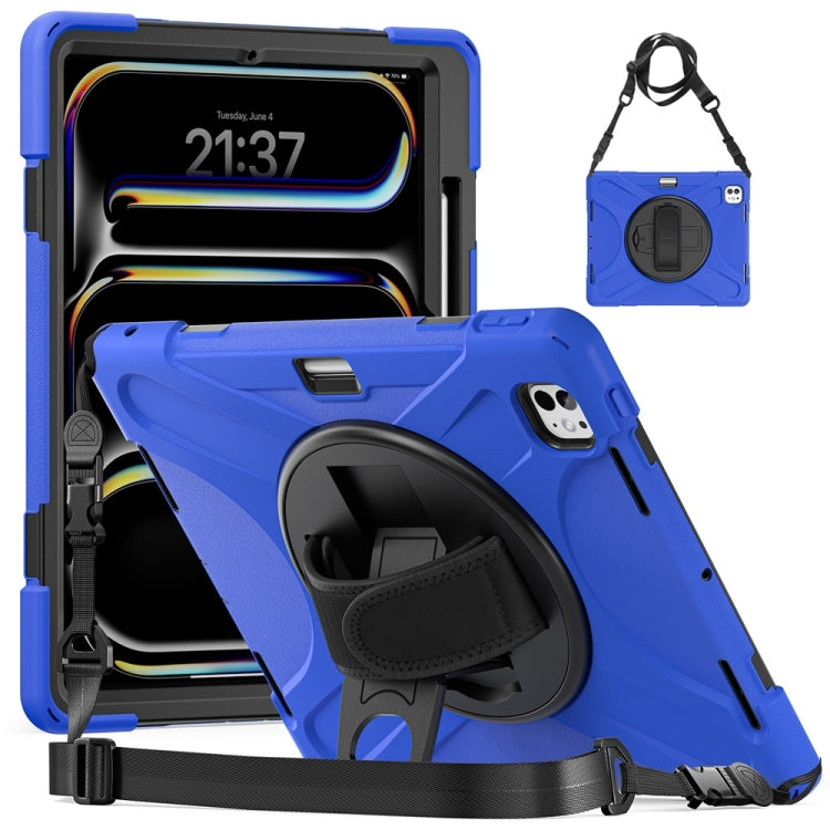 Rotatable Holder Silicone Hybrid PC Tablet Case with Shoulder Strap, For iPad Air 13 2026 / 2025 / 2024, For iPad Air 11 2026 / 2025 / 2024, For iPad Pro 13 2025 / 2024, For iPad Pro 11 2025 / 2024