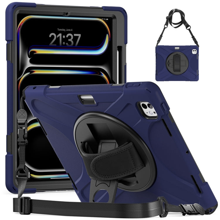 Rotatable Holder Silicone Hybrid PC Tablet Case with Shoulder Strap, For iPad Air 13 2026 / 2025 / 2024, For iPad Air 11 2026 / 2025 / 2024, For iPad Pro 13 2025 / 2024, For iPad Pro 11 2025 / 2024