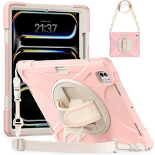 Load image into Gallery viewer, Rotatable Holder Silicone Hybrid PC Tablet Case with Shoulder Strap, For iPad Air 13 2026 / 2025 / 2024, For iPad Air 11 2026 / 2025 / 2024, For iPad Pro 13 2025 / 2024, For iPad Pro 11 2025 / 2024
