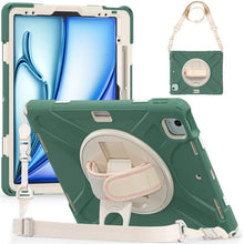 Load image into Gallery viewer, Rotatable Holder Silicone Hybrid PC Tablet Case with Shoulder Strap, For iPad Air 13 2026 / 2025 / 2024, For iPad Air 11 2026 / 2025 / 2024, For iPad Pro 13 2025 / 2024, For iPad Pro 11 2025 / 2024