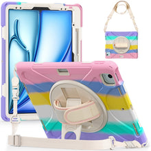 Load image into Gallery viewer, Rotatable Holder Silicone Hybrid PC Tablet Case with Shoulder Strap, For iPad Air 13 2026 / 2025 / 2024, For iPad Air 11 2026 / 2025 / 2024, For iPad Pro 13 2025 / 2024, For iPad Pro 11 2025 / 2024