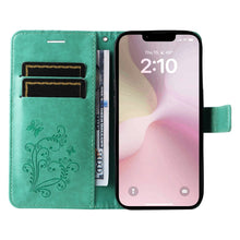 Load image into Gallery viewer, 3D Butterfly Embossed Pattern Flip Leather Phone Case, For iPhone 17e / 16e, For iPhone 16 Pro Max, For iPhone 16 Pro, For iPhone 16 Plus, For iPhone 16