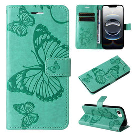 3D Butterfly Embossed Pattern Flip Leather Phone Case, For iPhone 17e / 16e, For iPhone 16 Pro Max, For iPhone 16 Pro, For iPhone 16 Plus, For iPhone 16