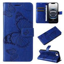 Load image into Gallery viewer, 3D Butterfly Embossed Pattern Flip Leather Phone Case, For iPhone 17e / 16e, For iPhone 16 Pro Max, For iPhone 16 Pro, For iPhone 16 Plus, For iPhone 16