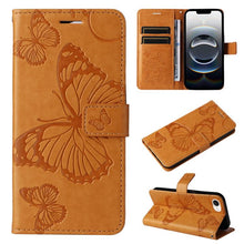 Load image into Gallery viewer, 3D Butterfly Embossed Pattern Flip Leather Phone Case, For iPhone 17e / 16e, For iPhone 16 Pro Max, For iPhone 16 Pro, For iPhone 16 Plus, For iPhone 16