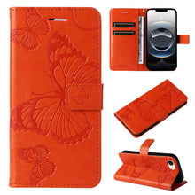 Load image into Gallery viewer, 3D Butterfly Embossed Pattern Flip Leather Phone Case, For iPhone 17e / 16e, For iPhone 16 Pro Max, For iPhone 16 Pro, For iPhone 16 Plus, For iPhone 16