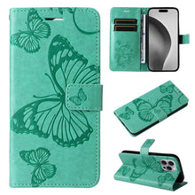 Load image into Gallery viewer, 3D Butterfly Embossed Pattern Flip Leather Phone Case, For iPhone 17e / 16e, For iPhone 16 Pro Max, For iPhone 16 Pro, For iPhone 16 Plus, For iPhone 16