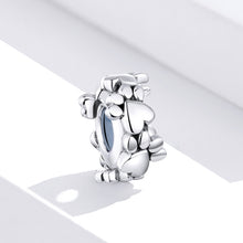 Load image into Gallery viewer, Heart Shaped Beaded Bracelet Accessories Sterling Silver S925 Separate Beads Love Footprints Loose Beads
