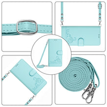 Load image into Gallery viewer, Cat Rat Embossed Pattern RFID Leather Phone Case with Lanyard, For iPhone 15, For iPhone 14 Plus, For iPhone 14/13, For iPhone 14 Pro, For iPhone 14 Pro Max, For iPhone SE 2022/SE 2020/6/7/8, For iPhone 13 Pro Max, For iPhone 13 Pro