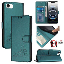 Load image into Gallery viewer, Cat Rat Embossed Pattern RFID Leather Phone Case with Lanyard, For iPhone 17 Pro Max, For iPhone 17 Pro, For iPhone 17, For iPhone Air, For iPhone SE 2024, For iPhone 15 Pro Max, For iPhone 15 Pro, For iPhone 15 Plus