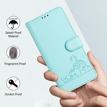 Load image into Gallery viewer, Cat Rat Embossed Pattern RFID Leather Phone Case with Lanyard, For iPhone 18 Pro / 17 Pro, For iPhone 18 Pro Max / 17 Pro Max, For iPhone 17, For iPhone Air, For iPhone 17e / 16e, For iPhone 15 Pro Max, For iPhone 15 Pro, For iPhone 15 Plus