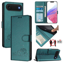 Load image into Gallery viewer, Cat Rat Embossed Pattern RFID Leather Phone Case with Lanyard, For iPhone 17 Pro Max, For iPhone 17 Pro, For iPhone 17, For iPhone Air, For iPhone SE 2024, For iPhone 15 Pro Max, For iPhone 15 Pro, For iPhone 15 Plus