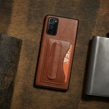 Load image into Gallery viewer, Fierre Shann Full Coverage Protective Leather Case with Holder &amp; Card Slot, For Galaxy Note20 Ultra