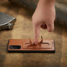 Load image into Gallery viewer, Fierre Shann Full Coverage Protective Leather Case with Holder &amp; Card Slot, For Galaxy Note20 Ultra