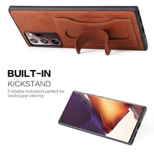 Load image into Gallery viewer, Fierre Shann Full Coverage Protective Leather Case with Holder &amp; Card Slot, For Galaxy Note20 Ultra