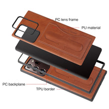 Load image into Gallery viewer, Fierre Shann Full Coverage Protective Leather Case with Holder &amp; Card Slot, For Galaxy Note20 Ultra