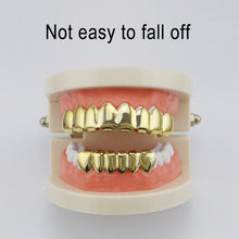 Load image into Gallery viewer, Hip Hop Accessories Gold Tooth Set Real Gold Plating Smooth Upper Eight Lower Six Denture Set
