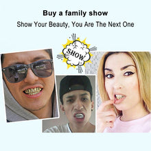 Load image into Gallery viewer, Hip Hop Accessories Gold Tooth Set Real Gold Plating Smooth Upper Eight Lower Six Denture Set