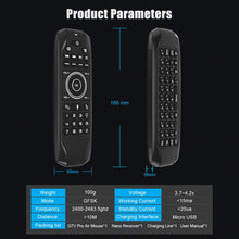 Load image into Gallery viewer, G7V Pro 2.4GHz Fly Air Mouse LED Backlight Wireless Keyboard Remote Control with Gyroscope for Android TV Box / PC, Support Intelligent Voice