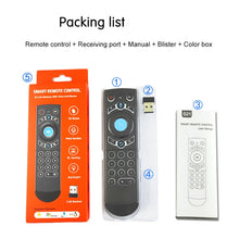 Load image into Gallery viewer, G21 2.4GHz Fly Air Mouse LED Backlight Wireless Keyboard Remote Control with Gyroscope for Android TV Box / PC, Support Intelligent Voice, Blue