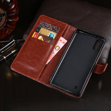 Load image into Gallery viewer, idewei Crazy Horse Texture Horizontal Flip Leather Case with Holder &amp; Card Slots &amp; Wallet
