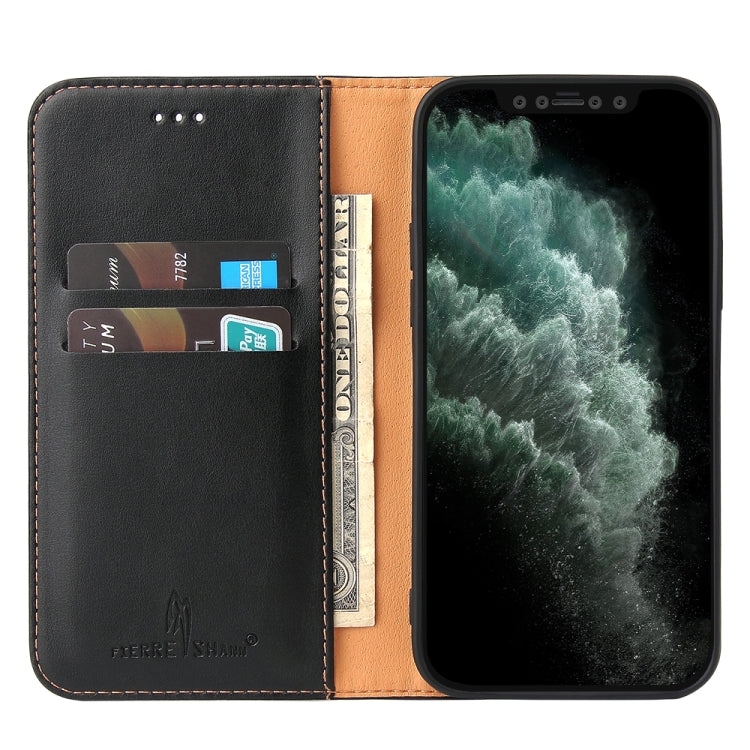 Fierre Shann PU Genuine Leather Texture Horizontal Flip Leather Case with Holder & Card Slots & Wallet