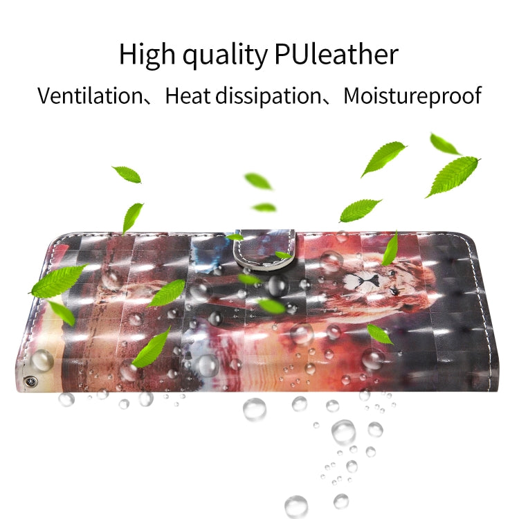 3D Painting Colored Drawing Pattern Horizontal Flip TPU + PU Leather Case with Holder & Card Slots & Wallet & Lanyard