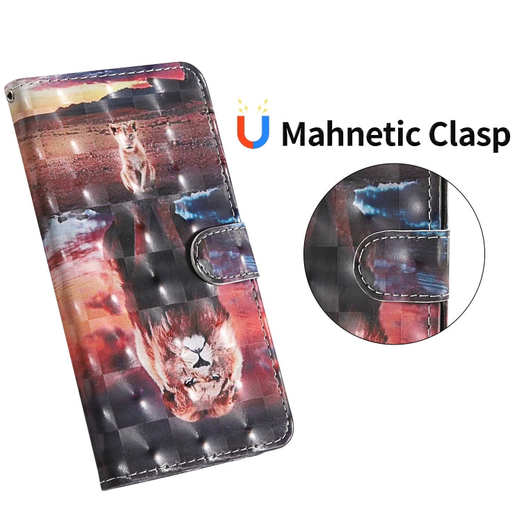 3D Painting Colored Drawing Pattern Horizontal Flip TPU + PU Leather Case with Holder & Card Slots & Wallet & Lanyard