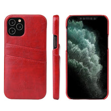 Load image into Gallery viewer, Fierre Shann Retro Oil Wax Texture PU Leather Case with Card Slots, For iPhone 12 Pro Max, For iPhone 12 / 12 Pro, For iPhone 12 mini