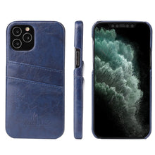 Load image into Gallery viewer, Fierre Shann Retro Oil Wax Texture PU Leather Case with Card Slots, For iPhone 12 Pro Max, For iPhone 12 / 12 Pro, For iPhone 12 mini