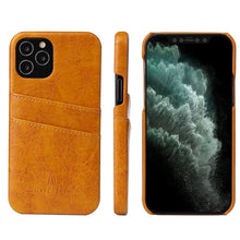Load image into Gallery viewer, Fierre Shann Retro Oil Wax Texture PU Leather Case with Card Slots, For iPhone 12 Pro Max, For iPhone 12 / 12 Pro, For iPhone 12 mini