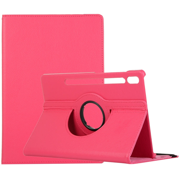 Litchi Texture Horizontal Flip 360 Degrees Rotation Leather Case with Holder, For Samsung Galaxy Tab S7 T870 (2020)
